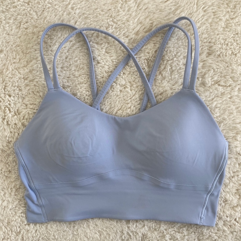❤️ Like a Cloud Longline Bra Light Support, B/C Cup Light Blue Size 6 NWOT